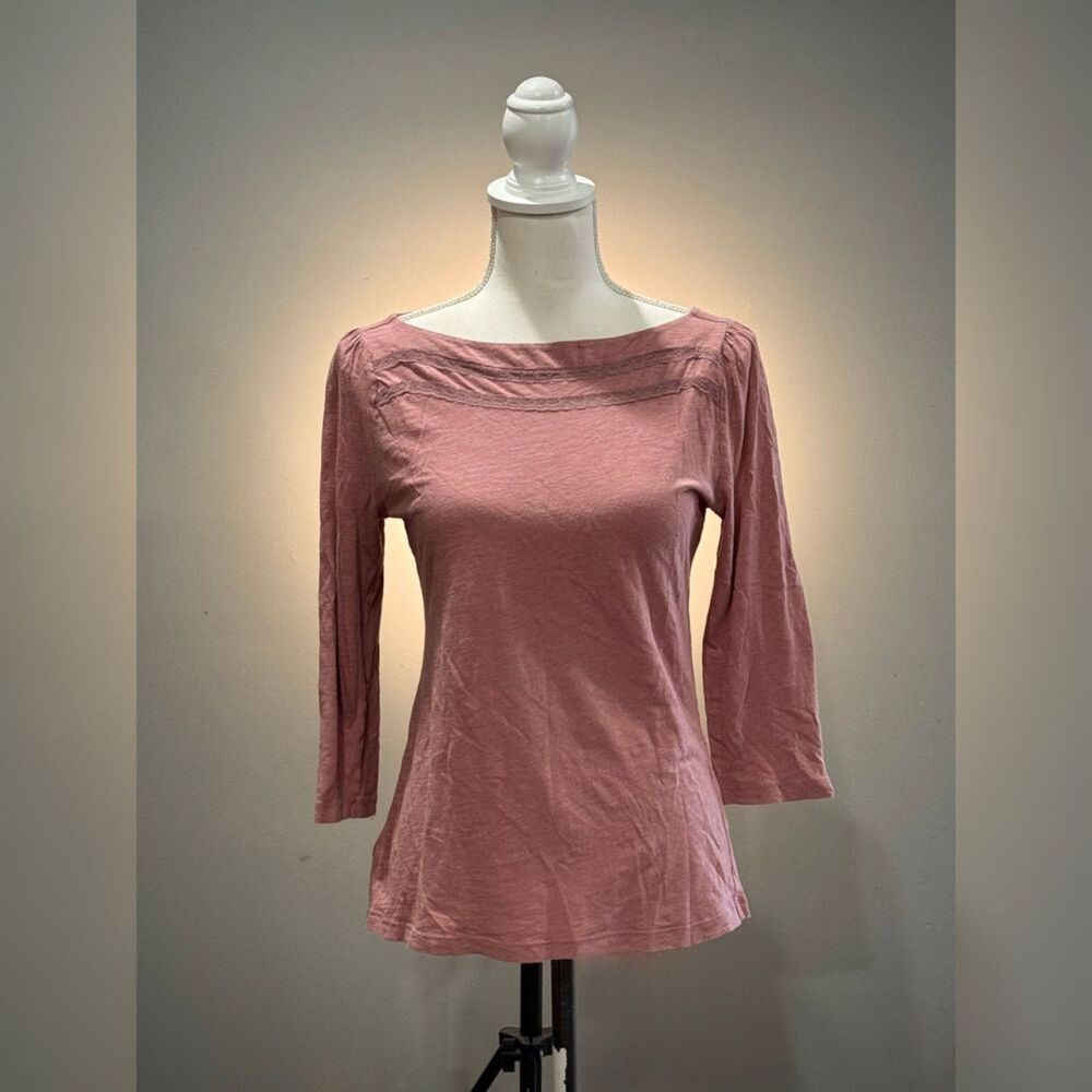 Pink LOFT 3/4 Sleeve Top Size M EUC